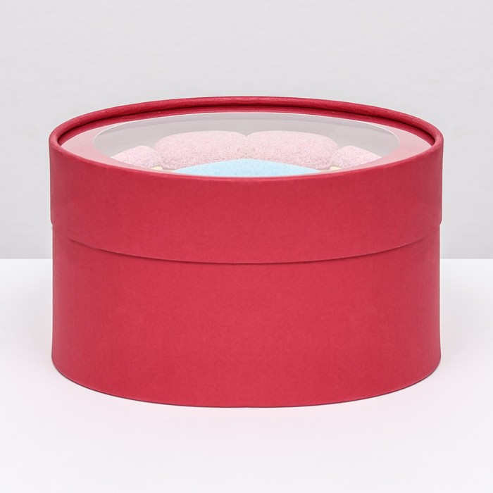 Подарочная коробка Wewak красный бархат, завальцованная с окном, 18 х 10 см