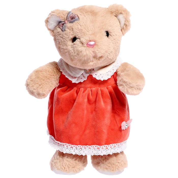 Мягкая игрушка Мишка в красном платье, 30 см