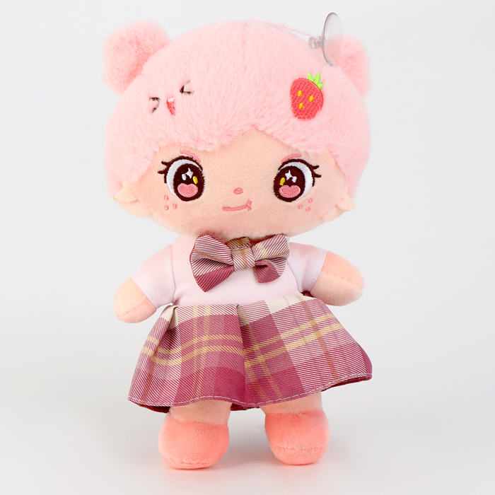 Мягкая игрушка Куколка с клубничкой, 25 см, цвет розовый