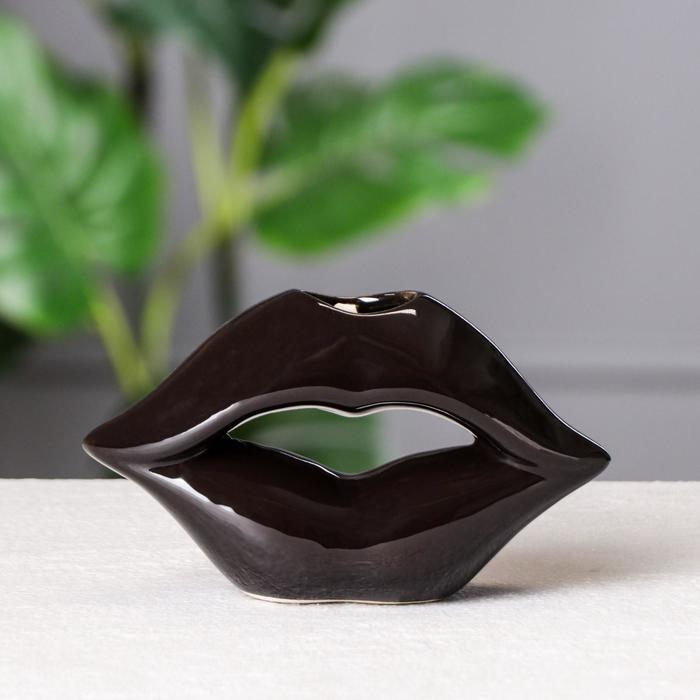 Ваза "Губы" чёрные