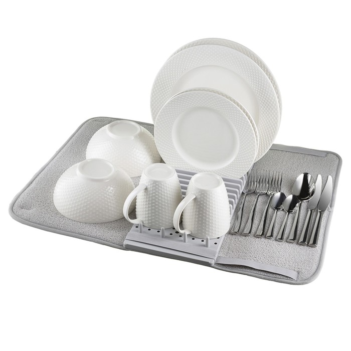 Коврик для сушки посуды Smart Solutions Bris, цвет серый коврик для сушки посуды с полкой для раковины umbra udry 51х17х57 см цвет тёмно серый