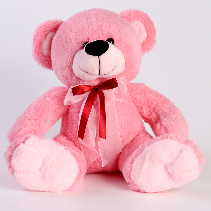 Мягкая игрушка Медведь с бантом, 40 см, цвет розовый мягкая игрушка медведь топтыжка цвет розовый 120 см