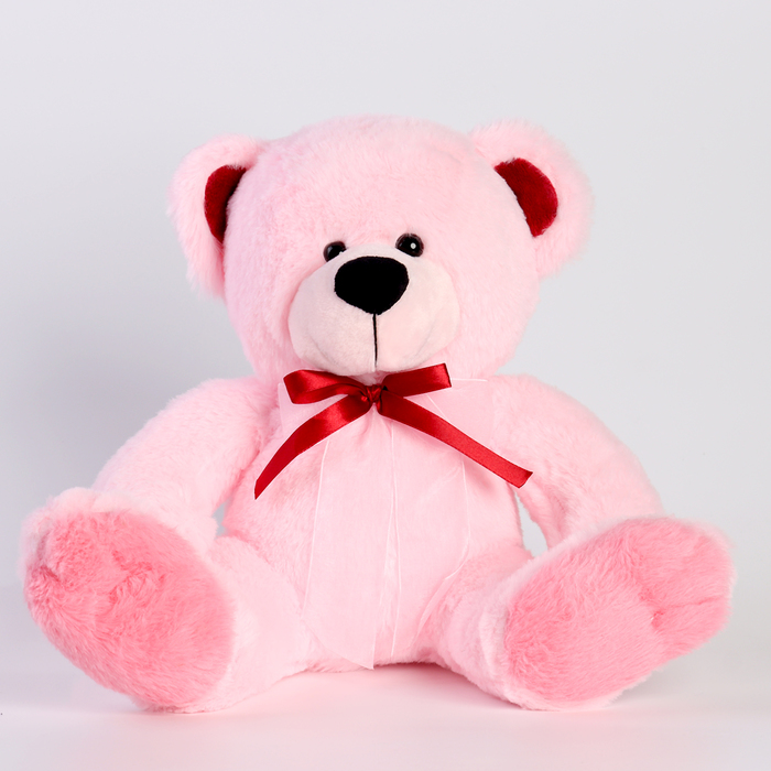 Мягкая игрушка Медведь с бантом, 40 см, цвет светло-розовый медведь с бантом 25 см беж
