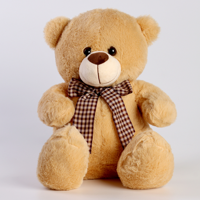 Мягкая игрушка Медведь с бантом, 30 см, цвет бежевый медведь с бантом 15 см микс