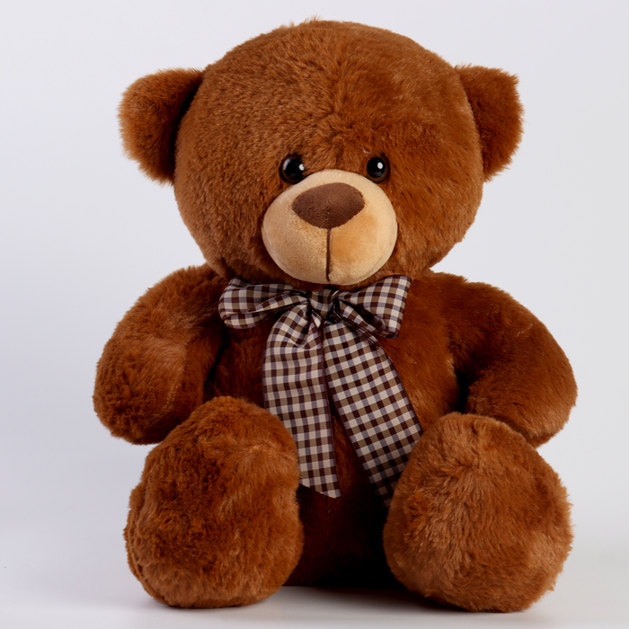 Мягкая игрушка Медведь с бантом, 30 см, цвет коричневый медведь с бантом 15 см микс
