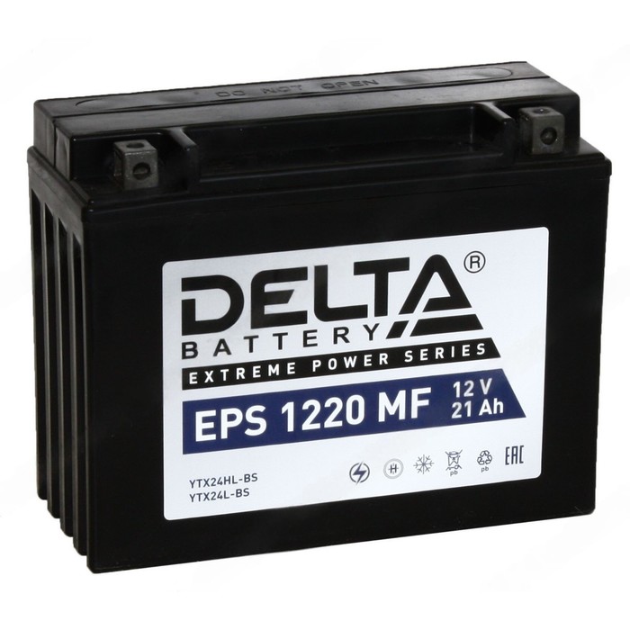 Аккумуляторная батарея Delta 21 Ач, EPS 1220 MF (YTX24HL-BS), обратная полярность аккумуляторная батарея delta eps 1214 ytx14 bs ytx14h bs 12v 14 ач прямая