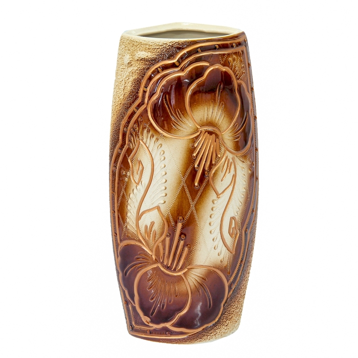 Ваза "Романтик" средняя, широкая, цветы, микс