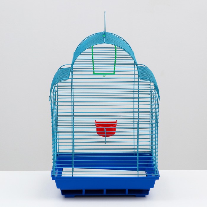 

Клетка для птиц "Купола" (кормушка, жёрдочка, качель), 35 х 28 х 52 см микс цветов