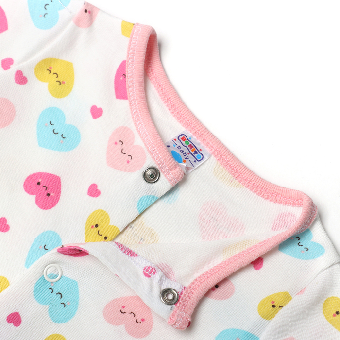 фото Комбинезон детский, цвет белый/сердечки, рост 62 bonito