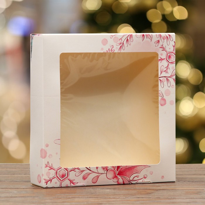 Коробка складная Снежинка, 20 х 20 х 4 см коробка складная сердца оригами 20 х 20 х 4 см
