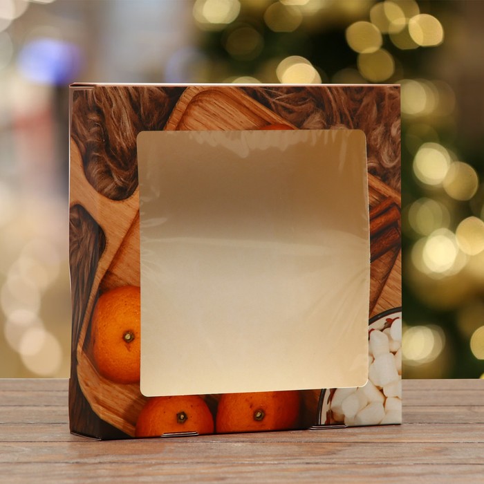 Коробка складная Новогоднее настроение, 20 х 20 х 4 см коробка складная сердца оригами 20 х 20 х 4 см