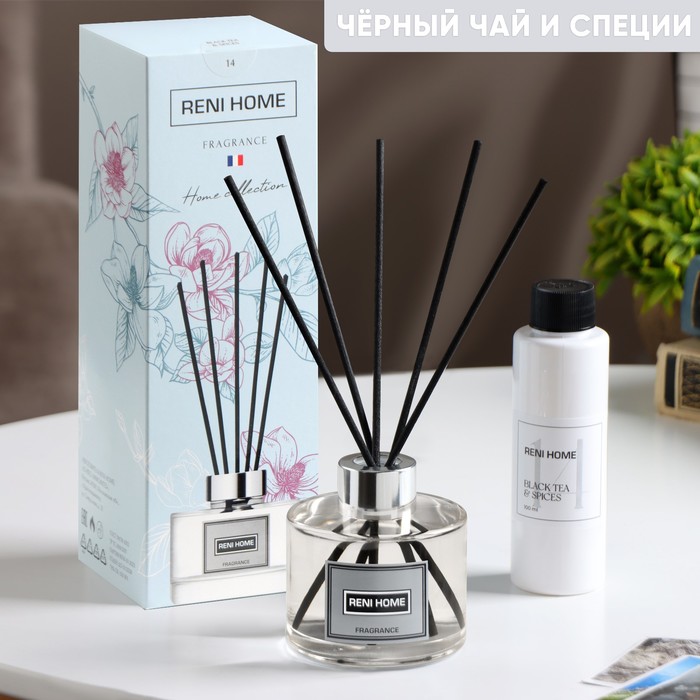 

Диффузор ароматический RENI Home, 100 мл, чёрный чай и специи
