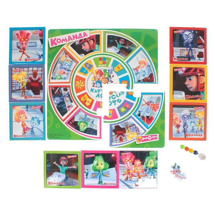 Настольная игра "Фиксики: Команда" + мини-пазл на 16 элементов