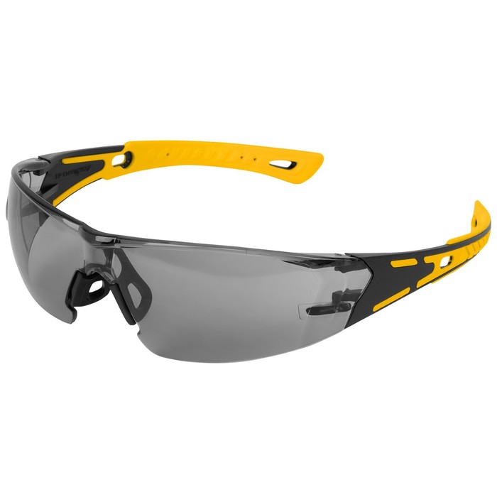 Очки защитные Denzel 89193, открытые, поликарбонатные, дымчатая линза, 2х комп. дужки очки защитные открытые поликарбонатные желтые очк202 0 13022 россия
