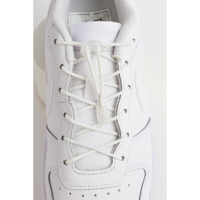 шнурки salton sport 110см полиамид эластичные с фиксатором белые Шнурки Braus, эластичные, белые, 100 см