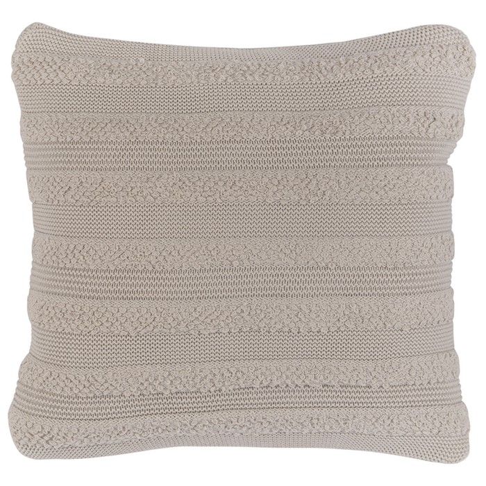 Подушка из хлопка с буклированной вязкой светло-серого цвета Essential, размер 45х45 см