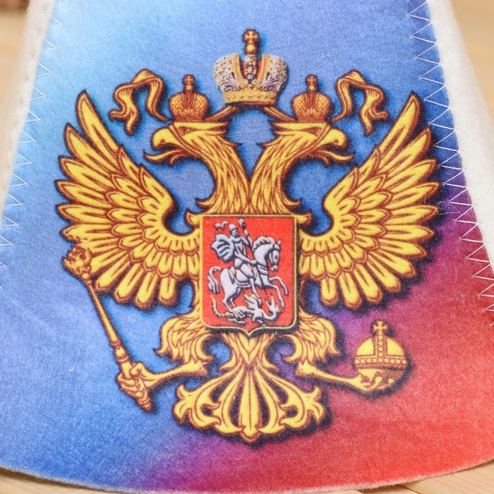 фото Шапка для бани "россия" принт добропаровъ