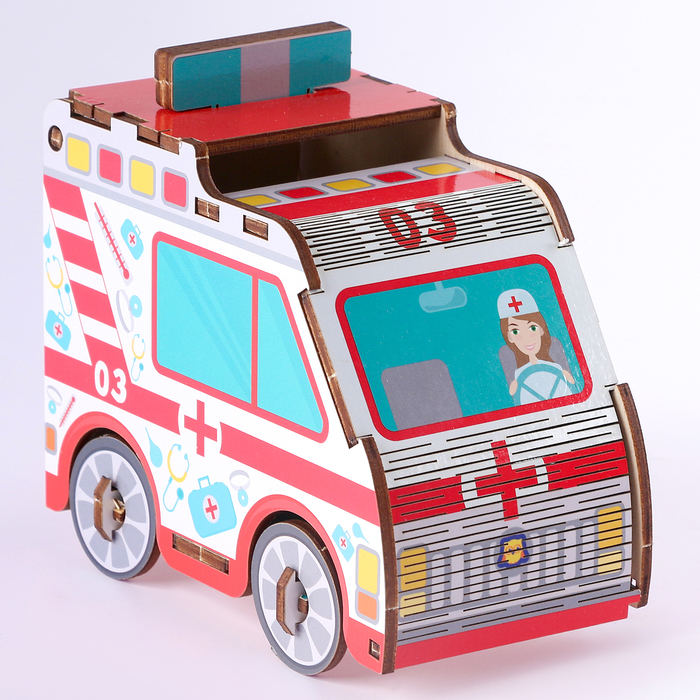 Конструктор «Машинка. Скорая помощь» 331892 игрушка скорая помощь happy baby ambulance машинка набор доктора 2в1