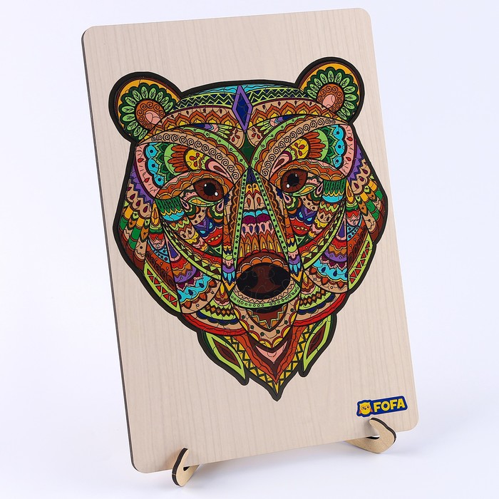 Красочный пазл в рамке «Медведь» красочный пазл в рамке медведь