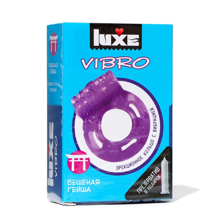 Виброкольцо LUXE VIBRO Бешеная Гейша + презерватив, 1 шт. vizit презерватив для узи 1 шт