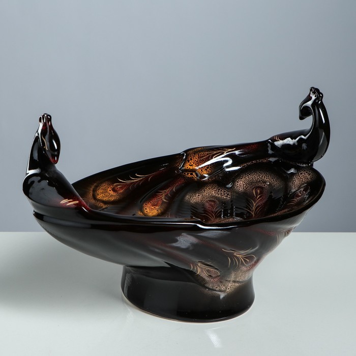 Конфетница "Два павлина" микс