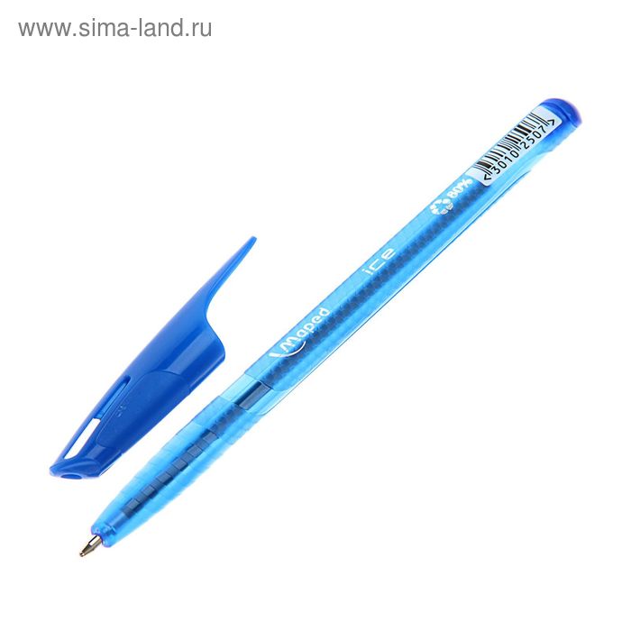 Ручка шариковая Maped Green Ice стержень синий, узел 1.0 мм, трёхгранная, одноразовая