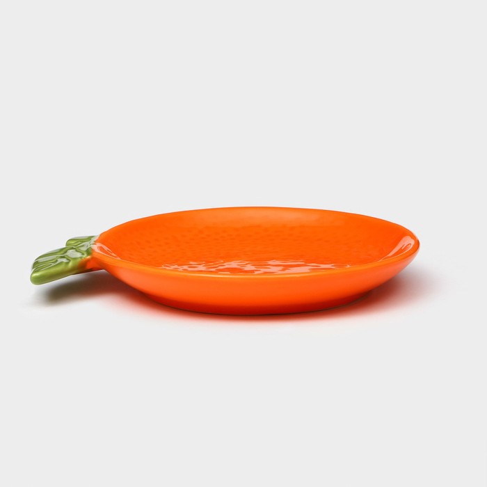 фото Тарелка керамическая "апельсин", плоская, оранжевая, 18 см, 1 сорт, иран керамика ручной работы