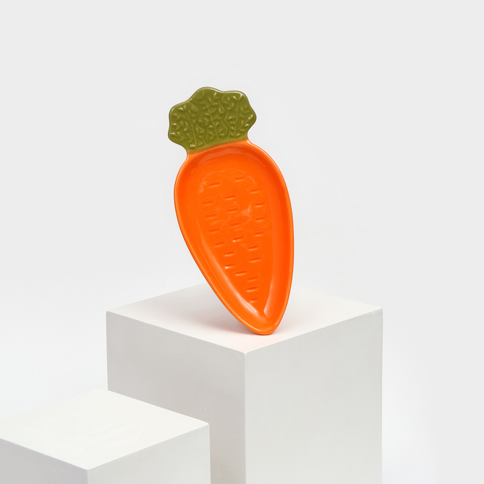 Тарелка керамическая Морковь, плоская, оранжевая, 23 см, 1 сорт, Иран
