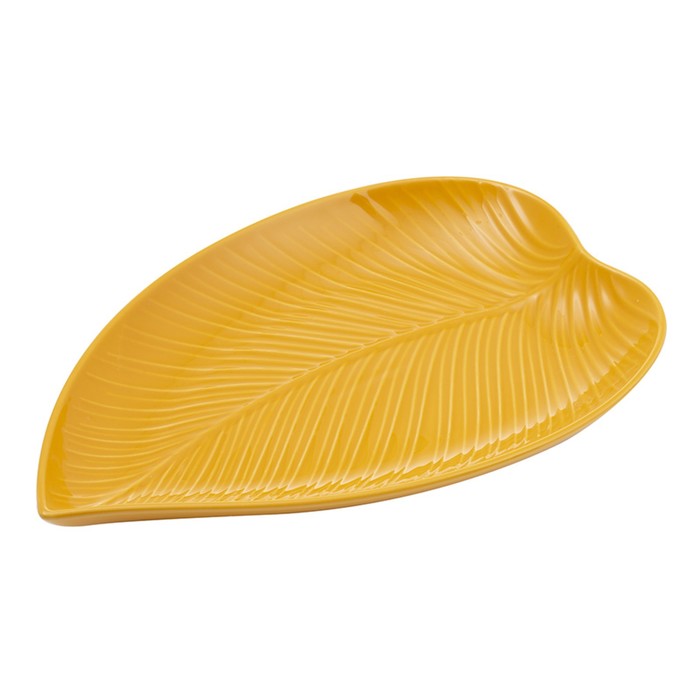 цена Блюдо сервировочное Mason Cash In the forest leaf, 23х35 см, цвет жёлтый