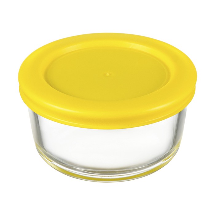 Контейнер для запекания и хранения Smart Solutions, круглый, с крышкой, 236 мл, цвет жёлтый контейнер для запекания и хранения с крышкой из бамбука 1100 мл