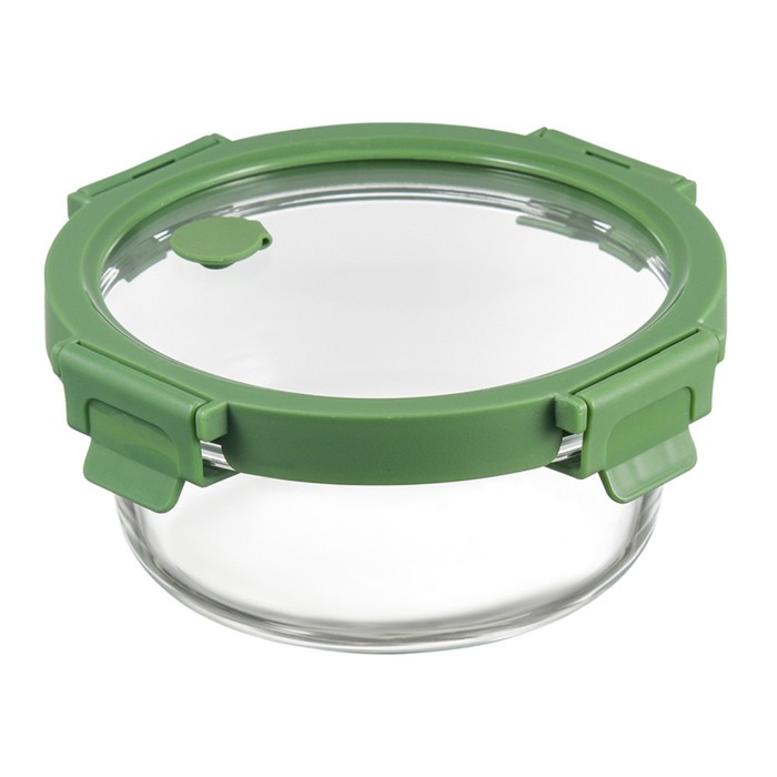 Контейнер для запекания и хранения Smart Solutions, круглый, с крышкой, 650 мл, цвет зелёный контейнер для запекания и хранения с крышкой из бамбука 1100 мл