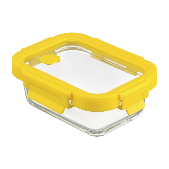 Контейнер для запекания и хранения Smart Solutions, прямоугольный, с крышкой, 370 мл, цвет жёлтый контейнер для запекания и хранения круглый с крышкой 400 мл желтый единый размер желтый