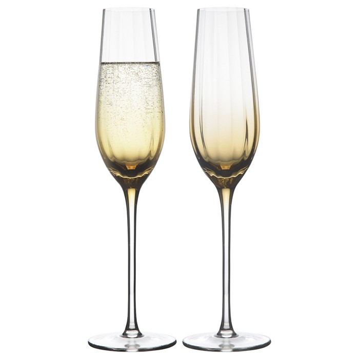Набор бокалов для шампанского Liberty Jones Gemma Amber, 225 мл, 2 шт, цвет янтарный