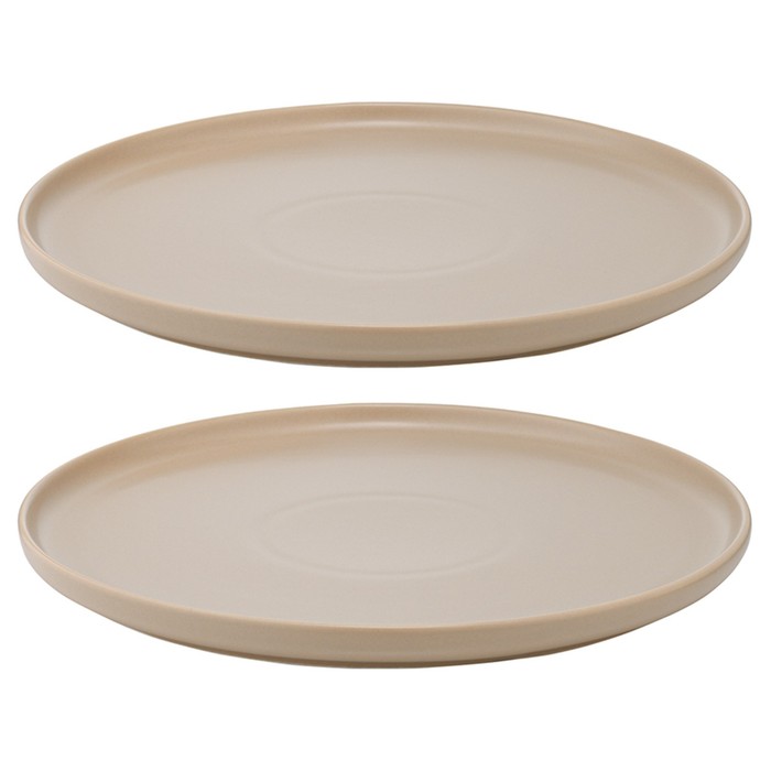 цена Набор тарелок Tkano Essential, 25 см, 2 шт, цвет бежевый