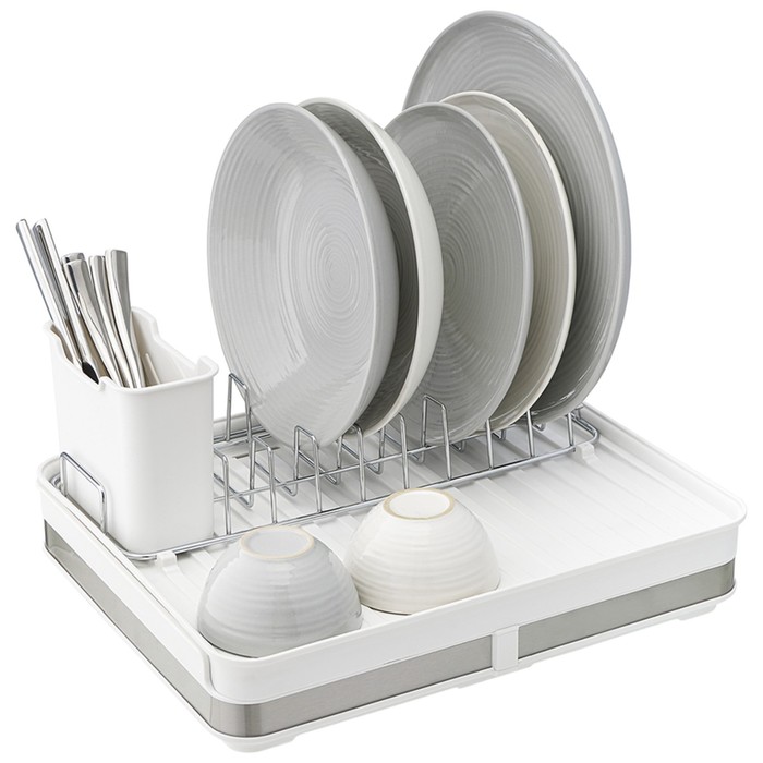 Сушилка для посуды Smart Solutions Atle, раздвижная большая, цвет белый сушилка для посуды раздвижная extend 32х16х36 см серая 85040 joseph