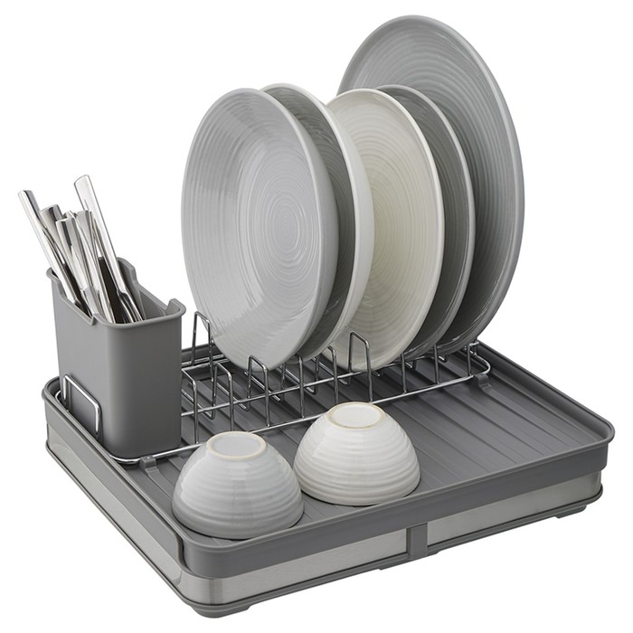 Сушилка для посуды Smart Solutions Atle, раздвижная большая, цвет серый сушилка для посуды раздвижная extend 32х16х36 см серая 85040 joseph