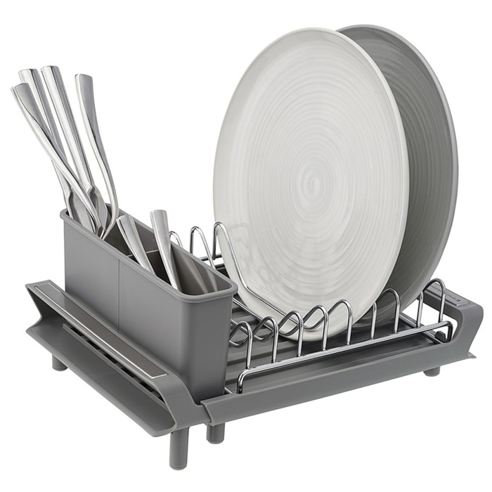 Сушилка для посуды Smart Solutions Atle, раздвижная малая, цвет серый сушилка для посуды smart solutions atle ss000013