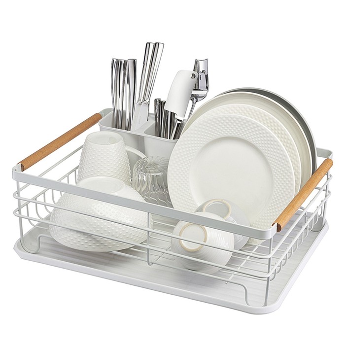 Сушилка для посуды Smart Solutions Granli, 43x30.5x14 см, цвет белый сушилка для посуды smart solutions atle ss000013