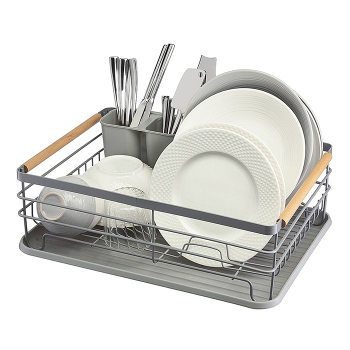 Сушилка для посуды Smart Solutions Granli, 43x30.5x14 см, цвет серый сушилка для посуды smart solutions atle ss000013