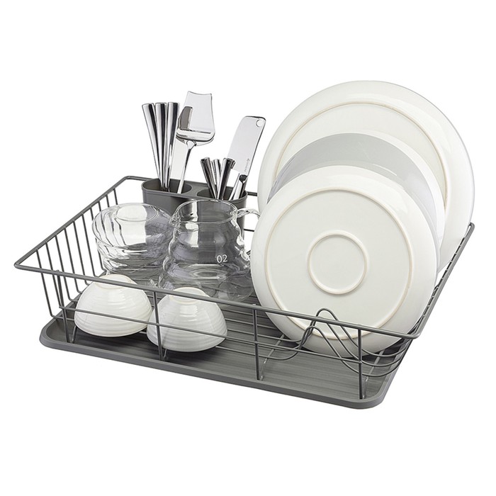 Сушилка для посуды Smart Solutions Hoem, 48х30х10 см, цвет серый сушилка для посуды smart solutions atle ss000013