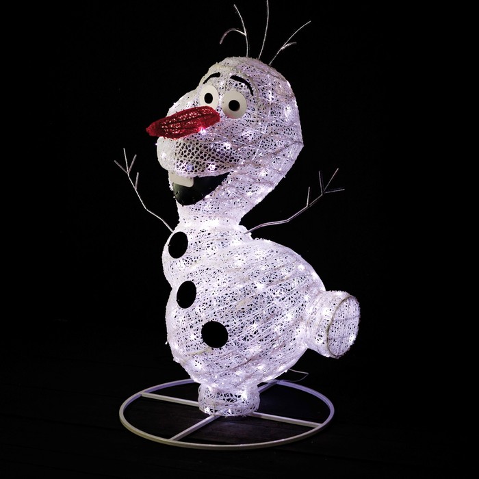 Светодиодная фигура «Снеговик Олаф», 110 × 160 × 80 см, 50 Вт, 220 В светодиодная фигура ажурный снеговик 80 × 100 × 50 см 40 вт 220 в