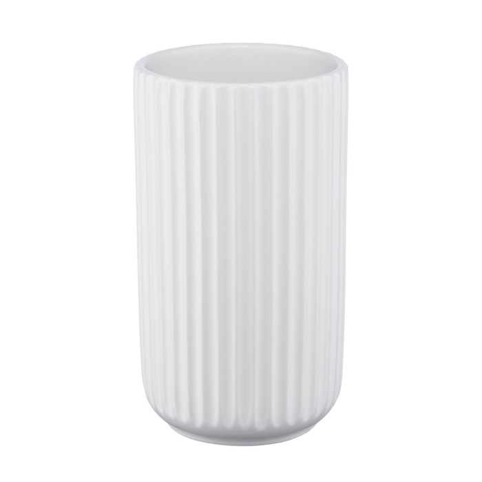 Декоративная ваза «Рельеф», 125×125×220 мм, цвет белый