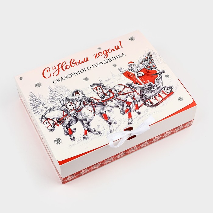 Коробка подарочная «Дед Мороз », 31 х 24.5 х 8 см подарочная коробка весёлый дед мороз 11 х 6 х 11 см