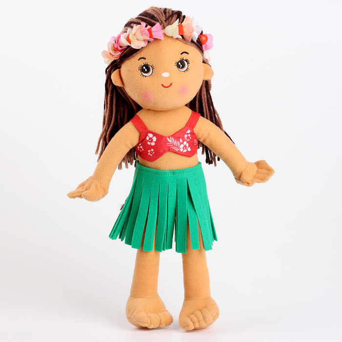 Мягкая игрушка Кукла в цветочном ободке, 35 см
