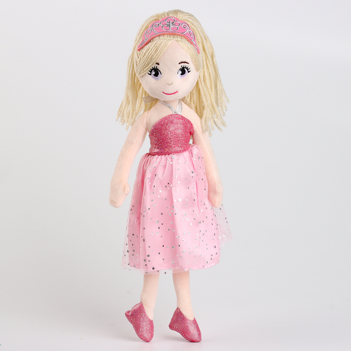 Мягкая игрушка Кукла в розовом платье, 35 см