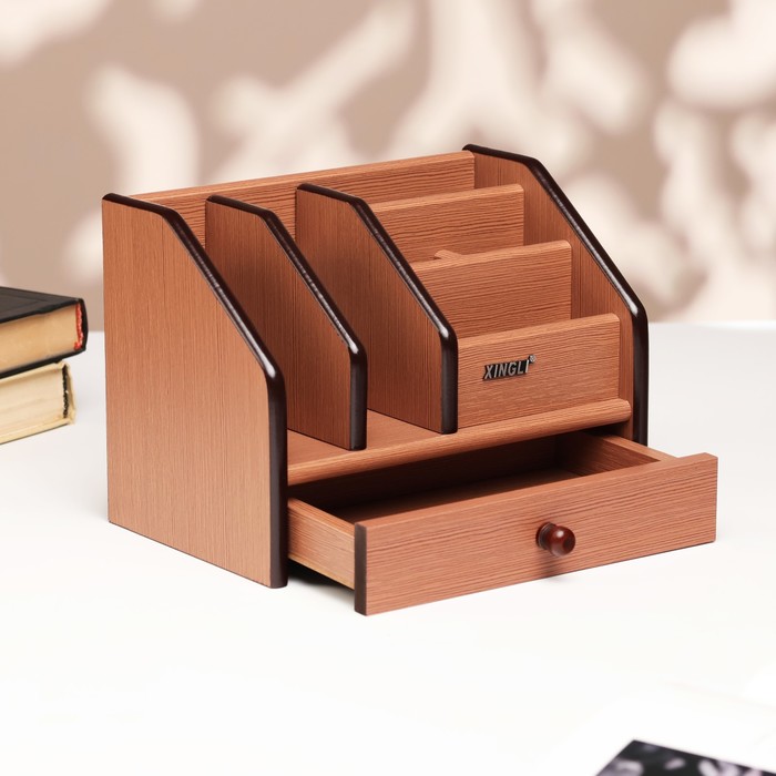 фото Органайзер 5 секций, с выдвижным ящиком, 21*15*13см