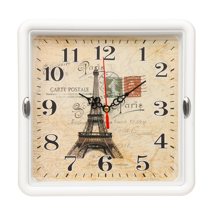 Часы настенные Париж, 22 х 22 см, плавный ход