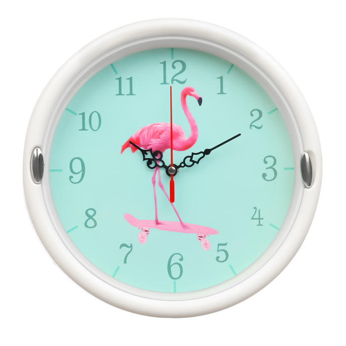Часы настенные Фламинго, d-23 см, плавный ход часы настенные фламинго d 30 см плавный ход