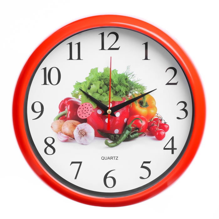 Часы настенные, серия: Кухня, Овощи, плавный ход, d-26.5 см часы настенные серия кухня ягодный завтрак плавный ход d 28 см
