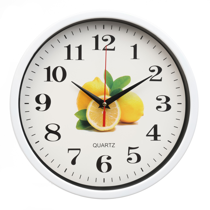 Часы настенные, серия: Кухня, Лимоны, плавный ход, d-28 см